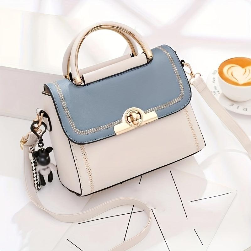 Contrast Crossbody Bag Small Stitching Detail Handbags Flap Purse Women
