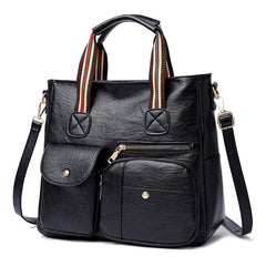 Vintage Leather Tote Bag Large Capacity Crossbody Handbag for Travel
