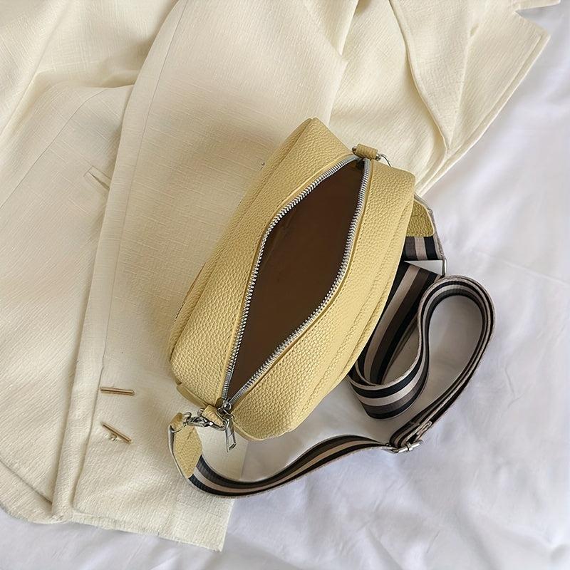Casual Foldable PU Leather Crossbody Bag Solid