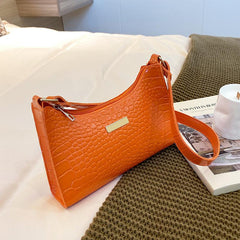 Crocodile Embossed Shoulder Bag PU Leather Women's Handbag