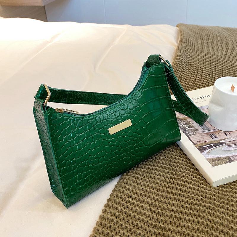 Crocodile Embossed Shoulder Bag PU Leather Women's Handbag