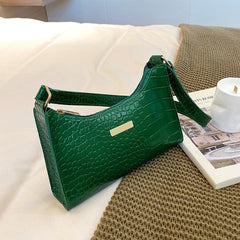 Crocodile Embossed Shoulder Bag PU Leather Women's Handbag