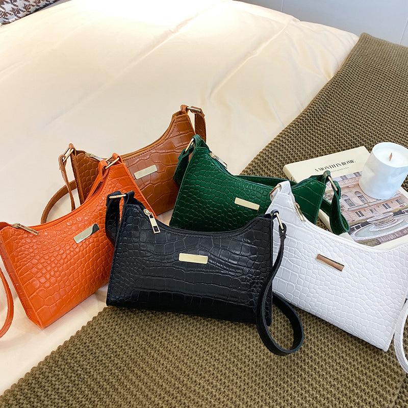 Crocodile Embossed Shoulder Bag PU Leather Women's Handbag