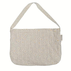 Casual Daisy Pattern Canvas Shoulder Bag Large Capacity Shopping Bag