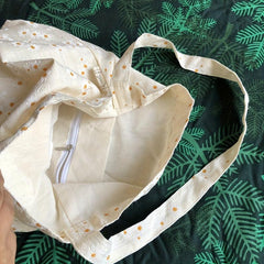 Casual Daisy Pattern Canvas Shoulder Bag Large Capacity Shopping Bag