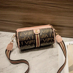 Letter Allover Print Crossbody Bag with Wide Strap