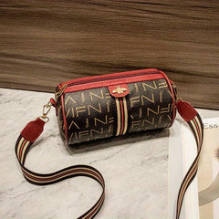 Letter Allover Print Crossbody Bag with Wide Strap