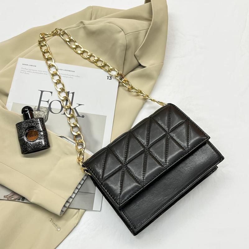 Quilted Chain Shoulder Square Bag Women's Flap Crossbody Purse