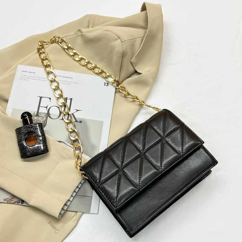 Quilted Chain Shoulder Square Bag Women's Flap Crossbody Purse