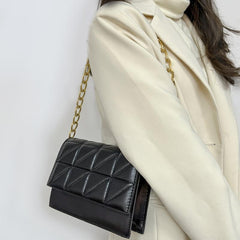 Quilted Chain Shoulder Square Bag Women's Flap Crossbody Purse