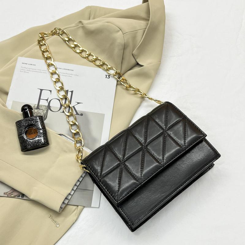 Quilted Chain Shoulder Square Bag Women's Flap Crossbody Purse