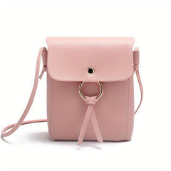 Small Square Shoulder Bag Solid Flap Bag Casual Storage Bag