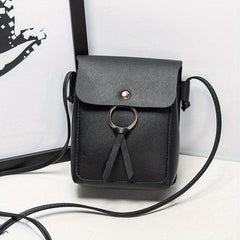 Small Square Shoulder Bag Solid Flap Bag Casual Storage Bag