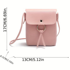 Small Square Shoulder Bag Solid Flap Bag Casual Storage Bag