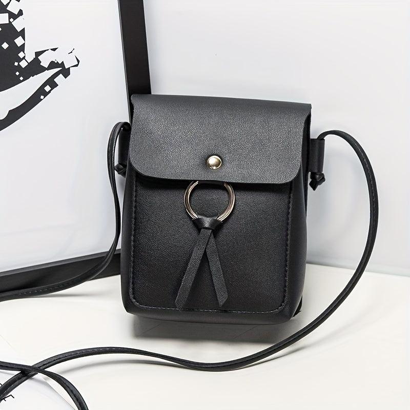 Small Square Shoulder Bag Solid Flap Bag Casual Storage Bag