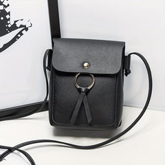 Small Square Shoulder Bag Solid Flap Bag Casual Storage Bag
