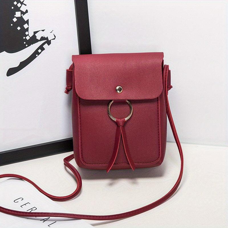 Small Square Shoulder Bag Solid Flap Bag Casual Storage Bag