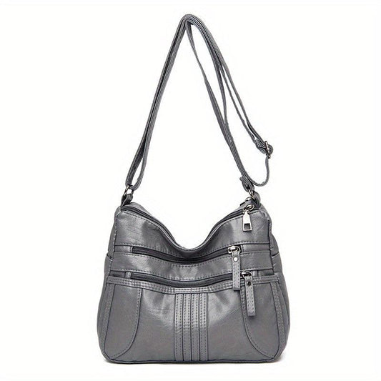 PU Leather Shoulder Bag Women's Pocket Purse Casual Travel Crossbody Bag