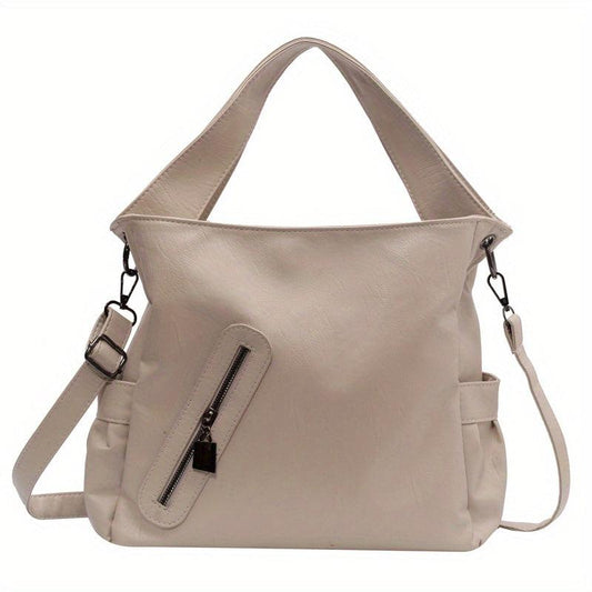 Vintage Large Capacity Handbag Women's PU Leather Crossbody Purse