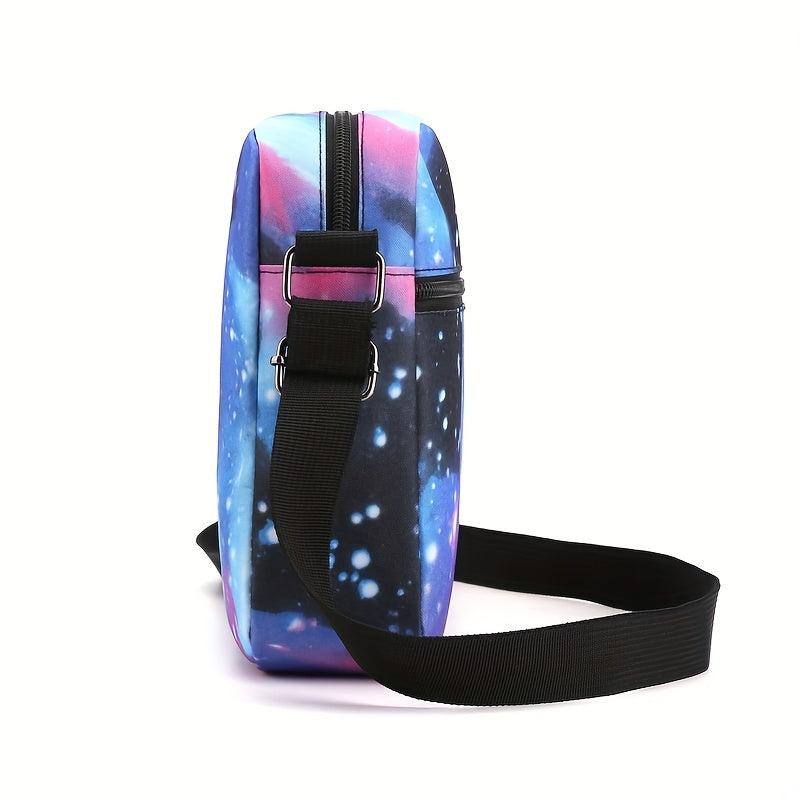 Cartoon Anime Print Crossbody Bag Casual Nylon Shoulder Bag