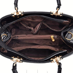 Flower Embroidered Handbags PU Crossbody Bag Women's Top Handle Satchel Purse