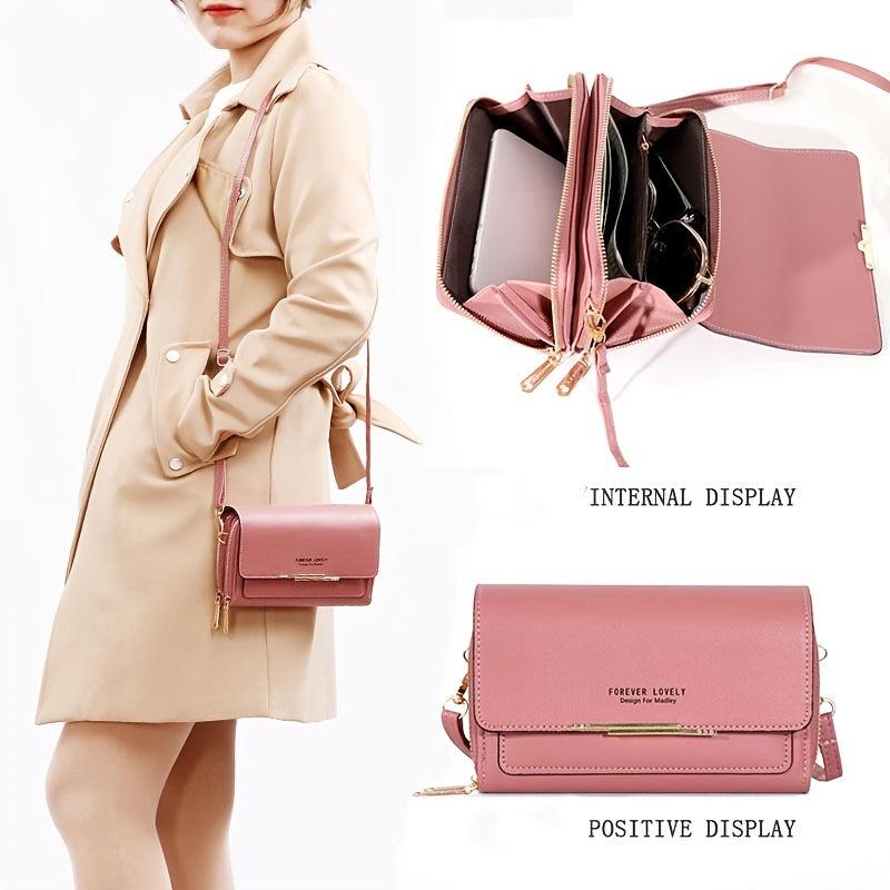 Solid Shoulder Bag Faux Leather Crossbody Bag Casual Purse