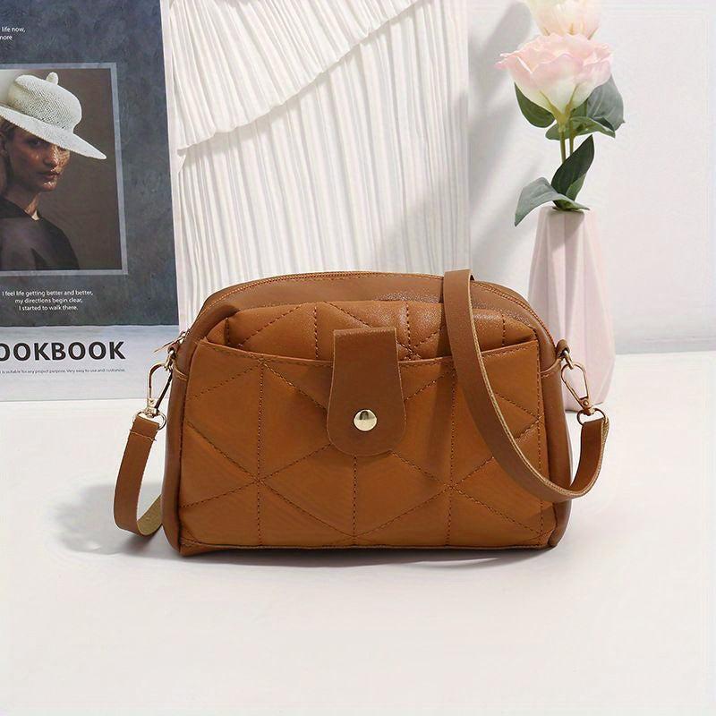 Minimalist Quilted Detail Shoulder Bag All Match Stylish Crossbody Bag