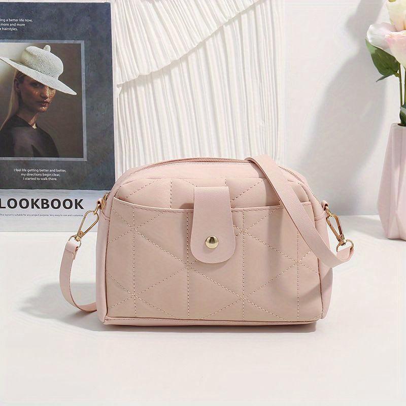 Minimalist Quilted Detail Shoulder Bag All Match Stylish Crossbody Bag