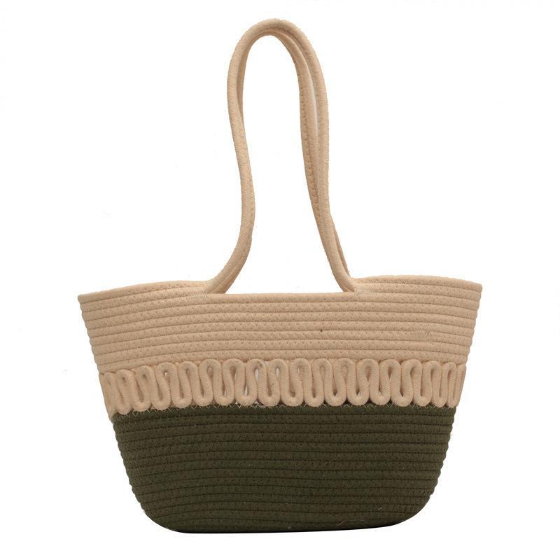 Hollow Out Straw Bag Large Capacity Shoulder Bag for Beach & Shopping