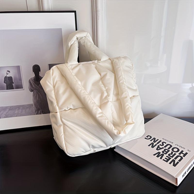 Minimalist Puffer Quilted Shoulder Bag Solid Storage Bag
