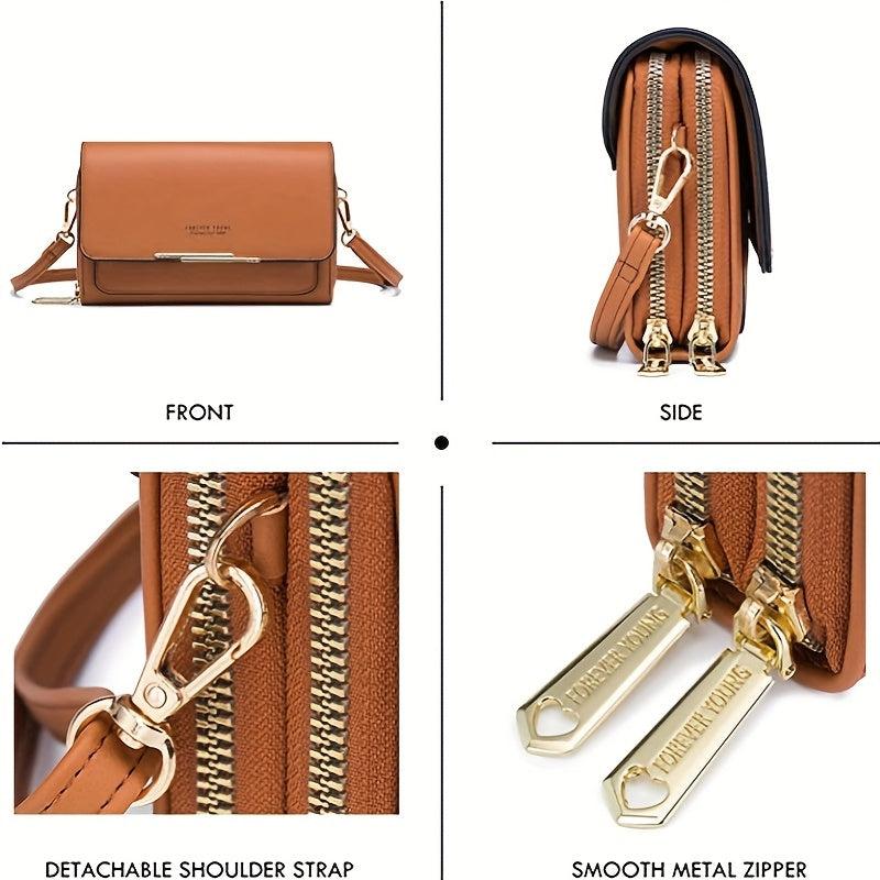 Square Shoulder Bag Coin Purse Detachable Strap