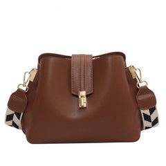Geometric Strap Crossbody Bag Faux Leather Shoulder Purse