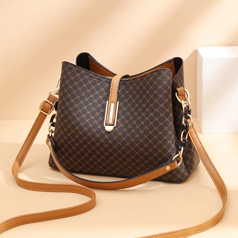 Bucket Bag Faux Leather Shoulder Bag Casual Crossbody with Removable Strap