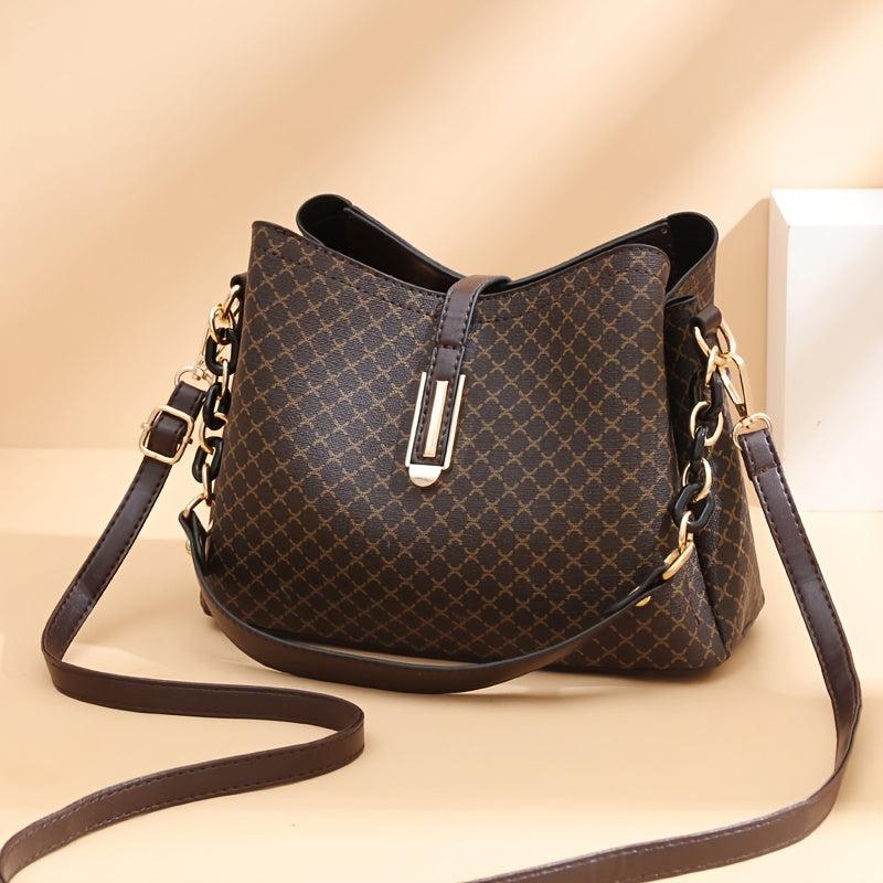 Bucket Bag Faux Leather Shoulder Bag Casual Crossbody with Removable Strap