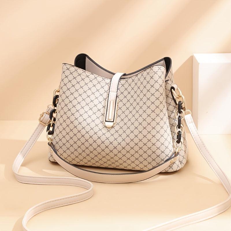 Bucket Bag Faux Leather Shoulder Bag Casual Crossbody with Removable Strap