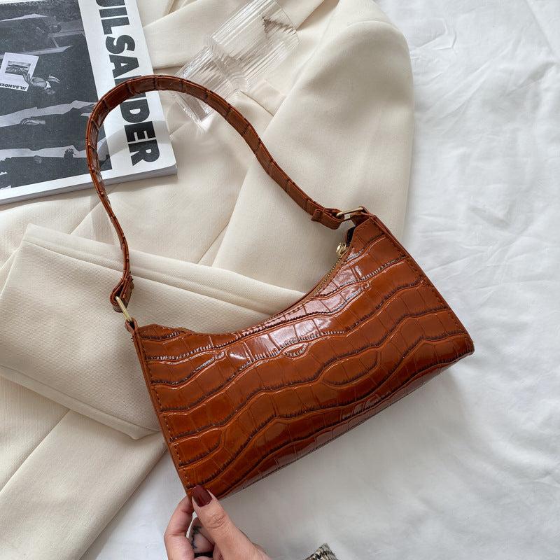 Vintage Crocodile Quilted Shoulder Bag