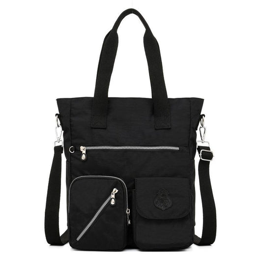 Large Capacity Shoulder Bag Letter Patch Decor Tote Bag