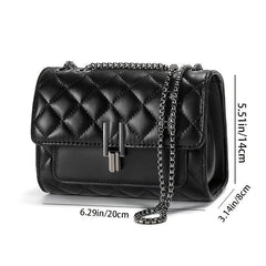 Argyle Crossbody Bag Quilted Chain Shoulder Purse Solid Square