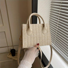 Minimalist Straw Square Bag Shoulder Handbag Women's Niche