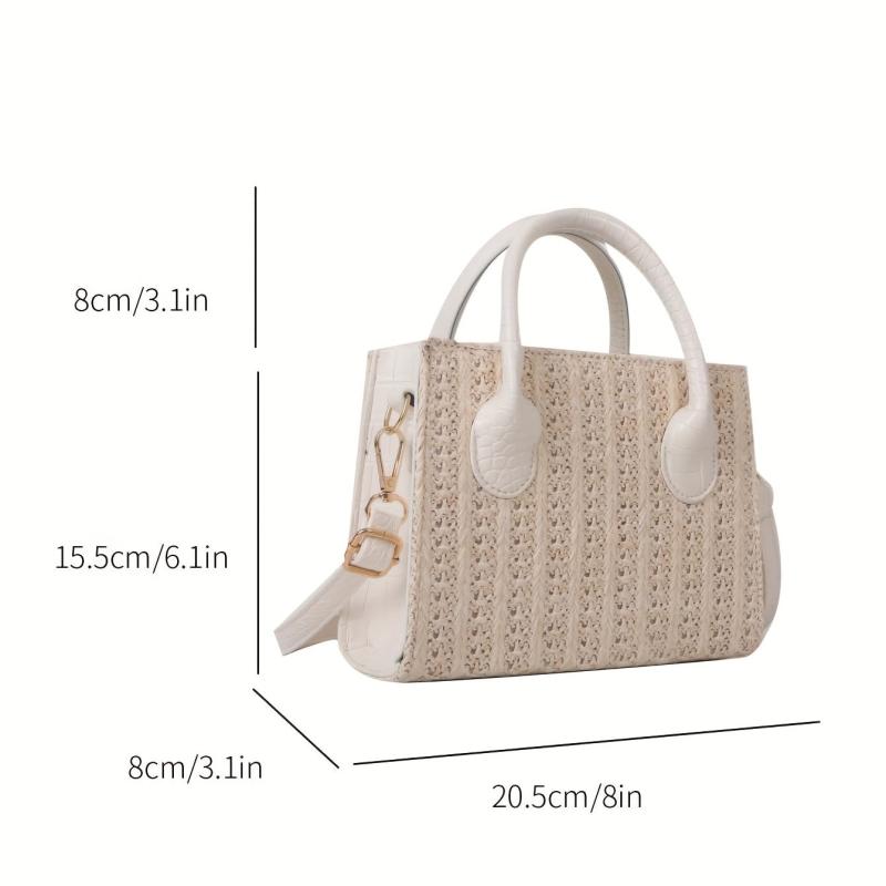 Minimalist Straw Square Bag Shoulder Handbag Women's Niche