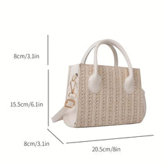 Minimalist Straw Square Bag Shoulder Handbag Women's Niche