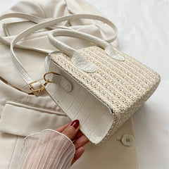Minimalist Straw Square Bag Shoulder Handbag Women's Niche