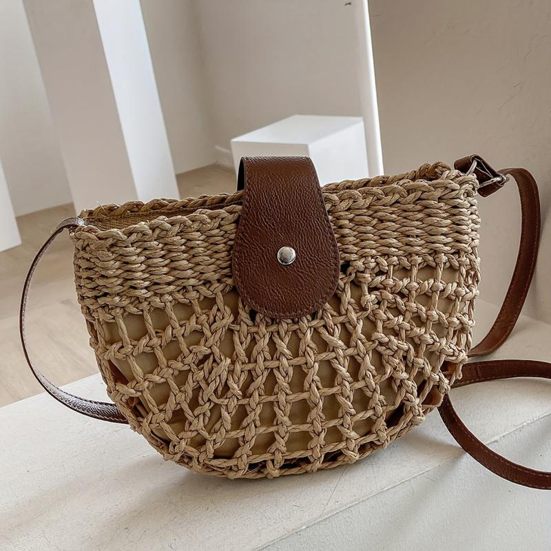 Women's Straw Crossbody Bag All Match Beach Shoulder Bag