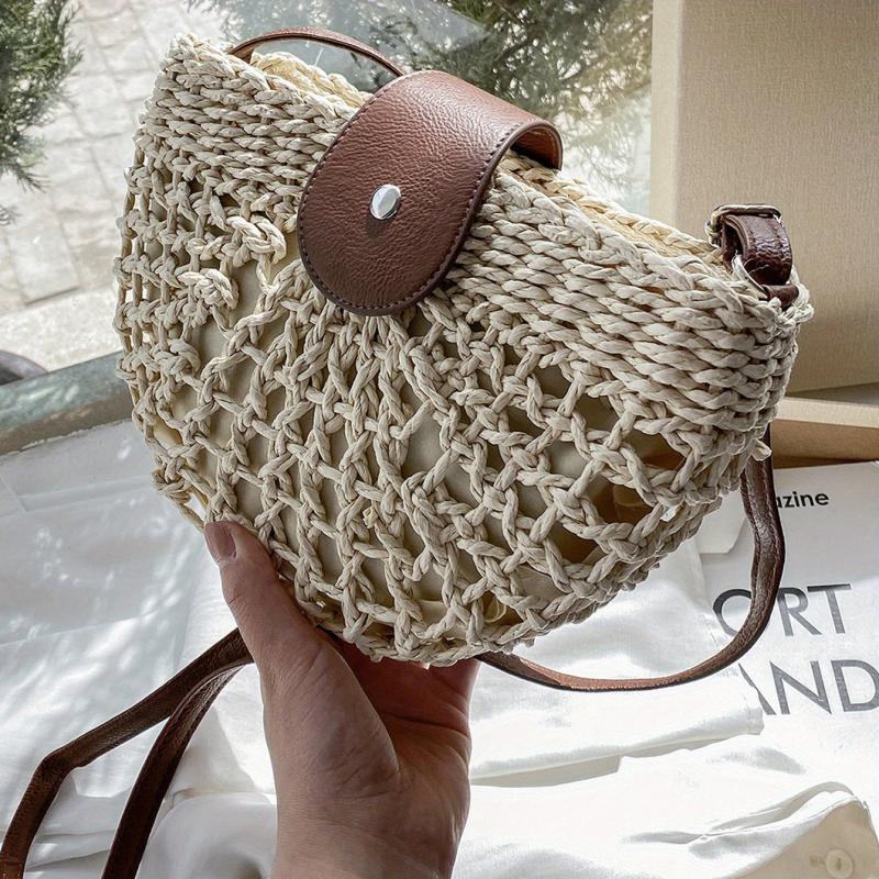 Women's Straw Crossbody Bag All Match Beach Shoulder Bag