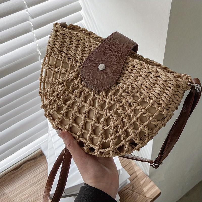 Women's Straw Crossbody Bag All Match Beach Shoulder Bag