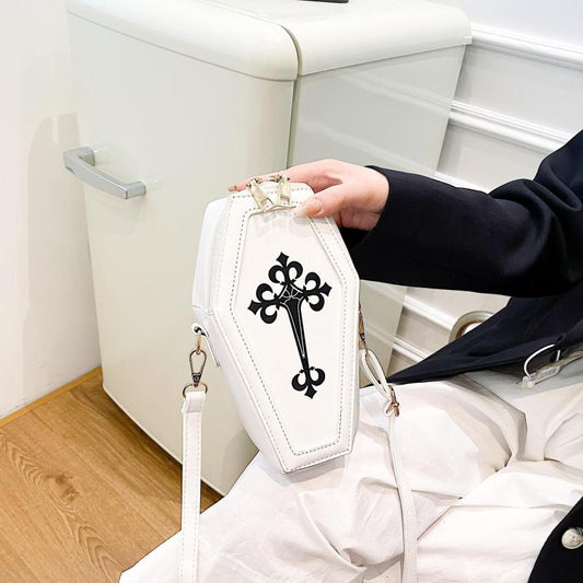 Gothic Coffin Novelty Bag Crossbody Handbag for Halloween