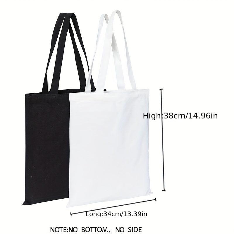 Alphabet Floral Print Canvas Tote Bag Large Shopping Bag