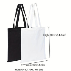Alphabet Floral Print Canvas Tote Bag Large Shopping Bag