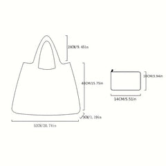 Yellow Bee Print Nylon Tote Bag Reusable Shoulder Bag