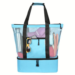 Large Capacity Mesh Wet/Dry Beach Bag Water-Resistant Tote for Travel Swimming